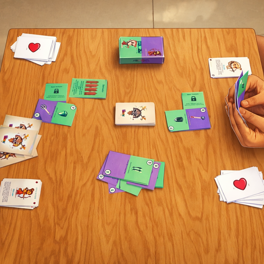 screen free tabletop card game for family play